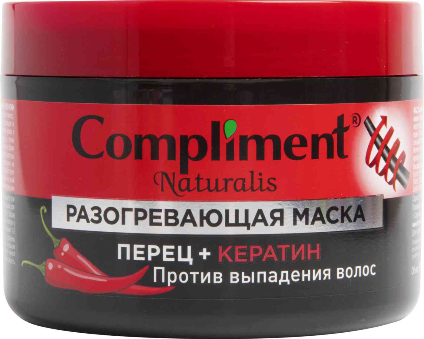 Маска для волос разогревающая Compliment Naturalis против выпадения волос  Перец и Кератин, 500 мл — купить в Москве в интернет-магазине «GLOBUS»