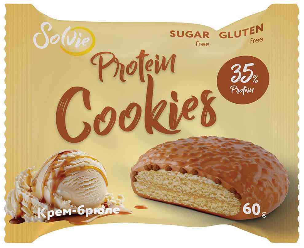 

Печенье протеиновое Solvie Protein Cookies крем-брюле