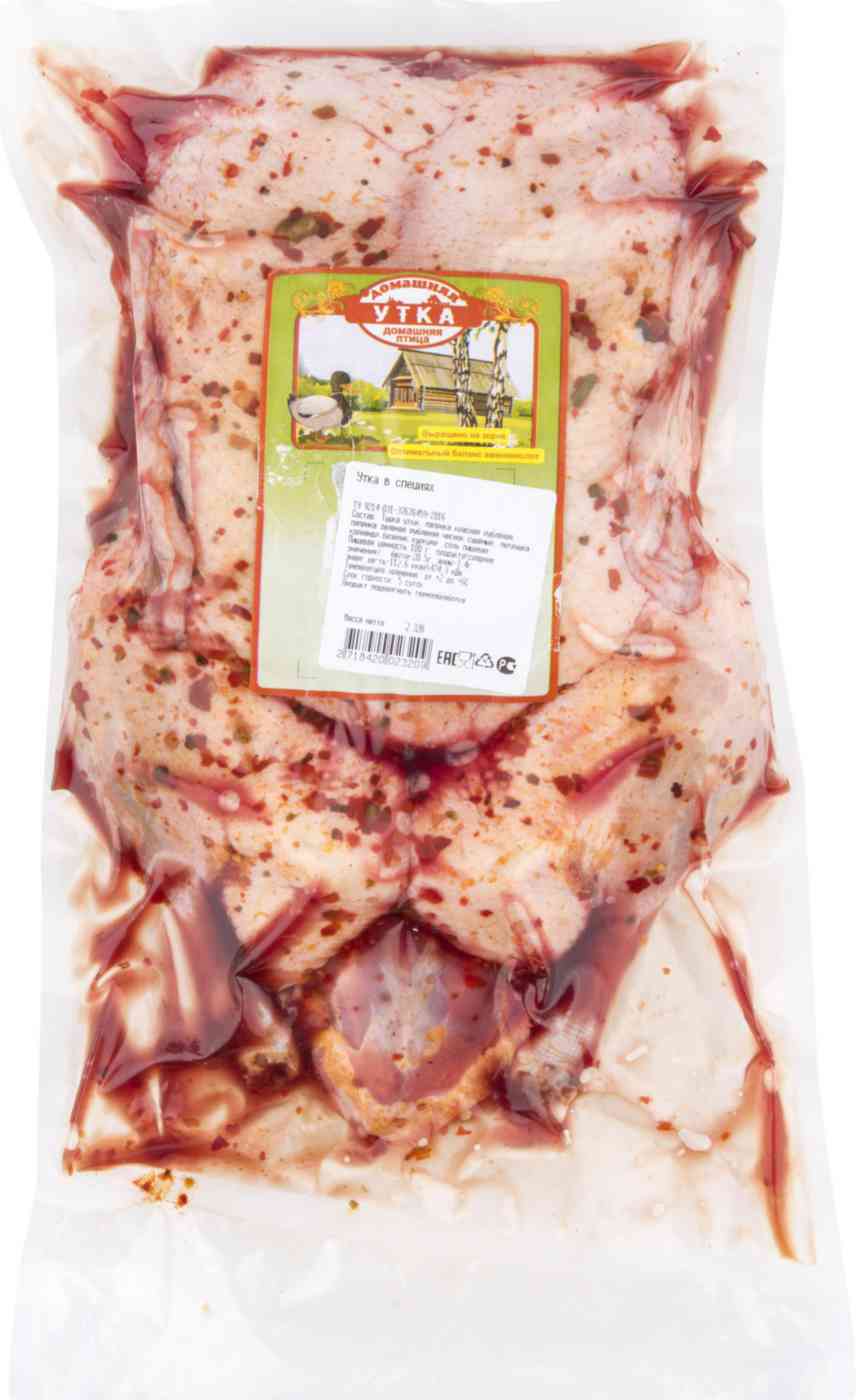 

Утка охлаждённая Домашняя птица в специях уп