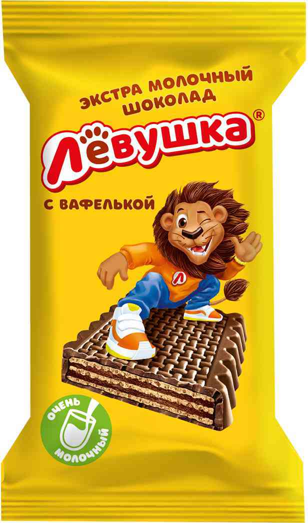 Шоколад Лёвушка экстрамолочный с вафелькой