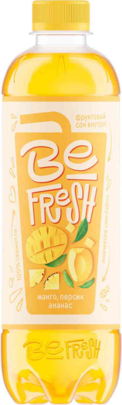 

Витаминизированный напиток BeFresh Манго-персик-ананас с соком негазированный
