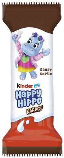 Вафельный батончик Kinder Счастливый бегемотик с какао-молочной начинкой