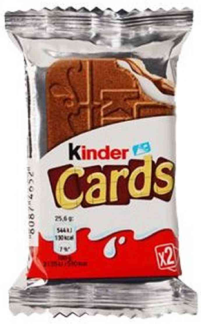 Вафли Kinder Детские открытки с молочным шоколадом и какао начинкой