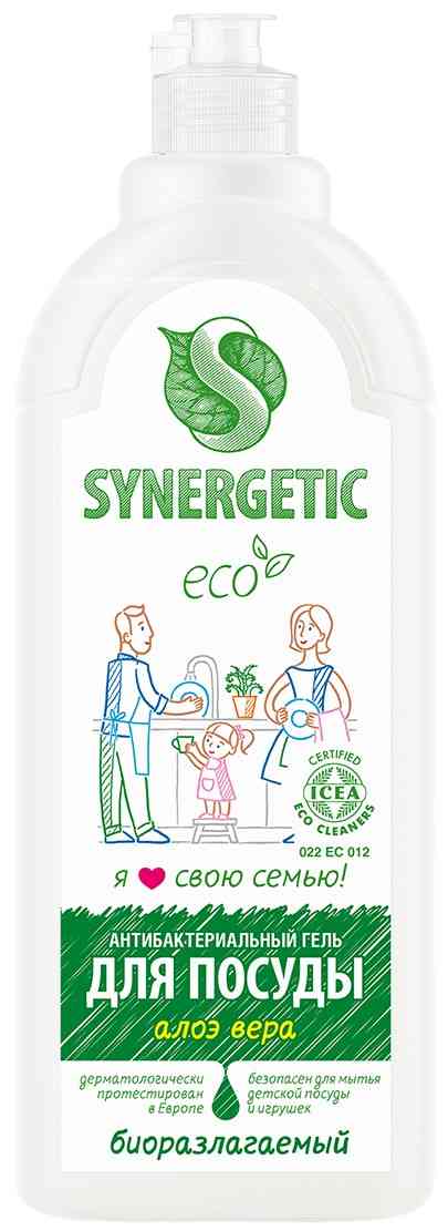 

Гель для посуды биоразлагаемый антибактериальный Synergetic