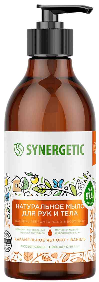 

Мыло для рук и тела натуральное Synergetic Карамельное яблоко и ваниль
