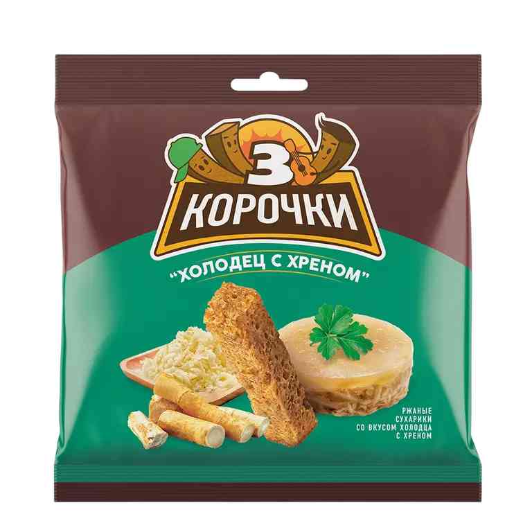 Сухарики 3 Корочки со вкусом холодца с хреном