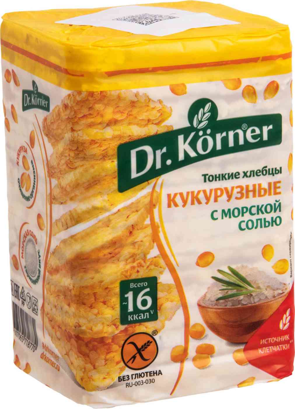 

Хлебцы тонкие кукурузные Dr. Körner с морской солью
