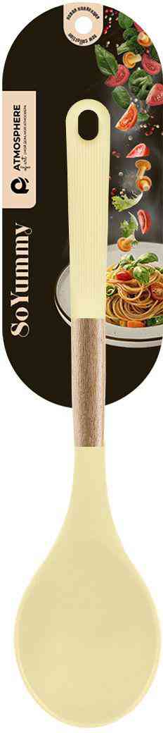 

Ложка силиконовая Atmosphere of art с деревянной ручкой цвет: желтый