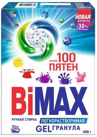 Стиральный порошок BiMAX Против 100 пятен GELгранула ручная стирка 100₽
