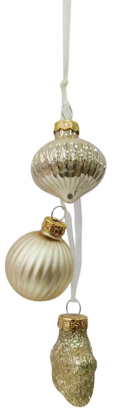 

Набор ёлочных украшений золотистых, стекло