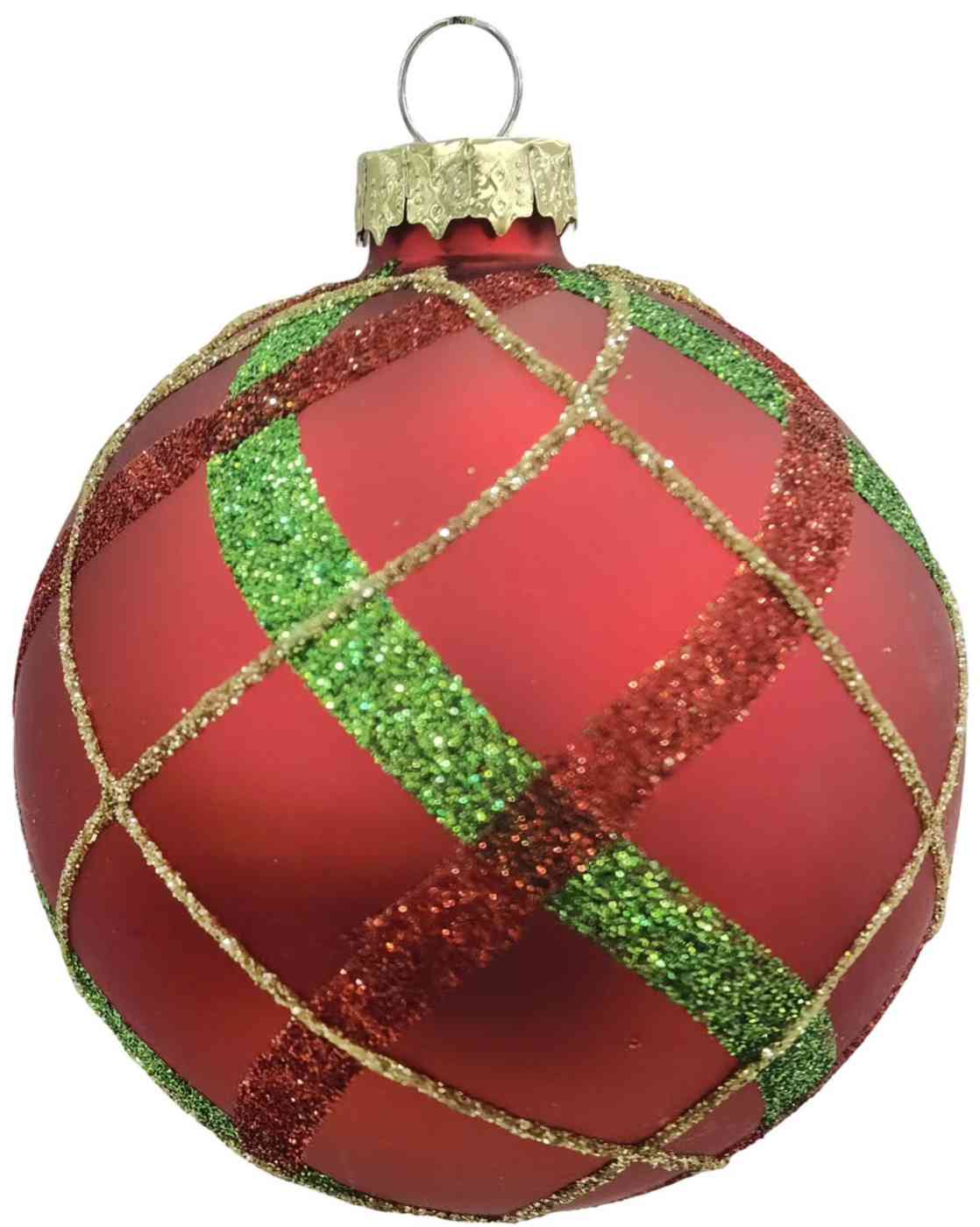 

Ёлочное украшение Шар красно-зеленый, стекло