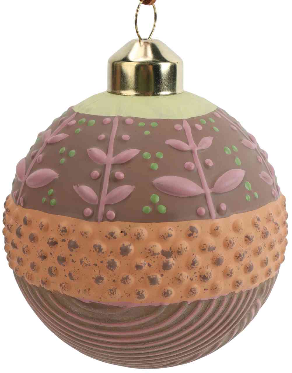 

Ёлочное украшение Шар коричнево-розовый, стекло