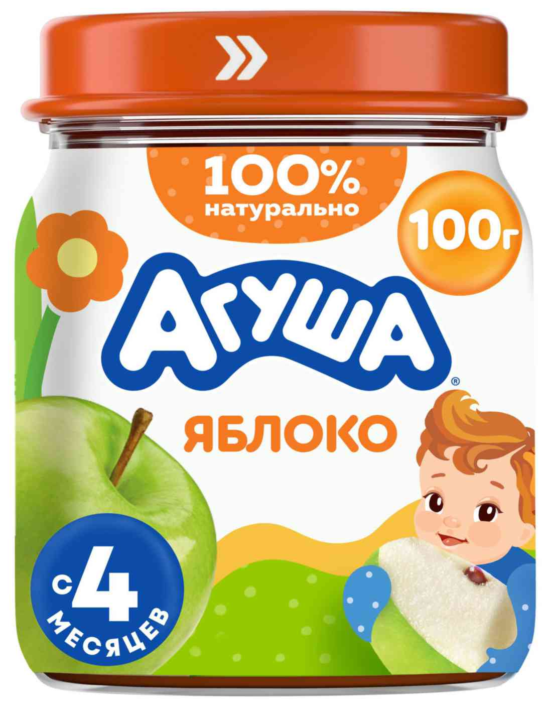 

Пюре Агуша яблоко с 4 месяцев
