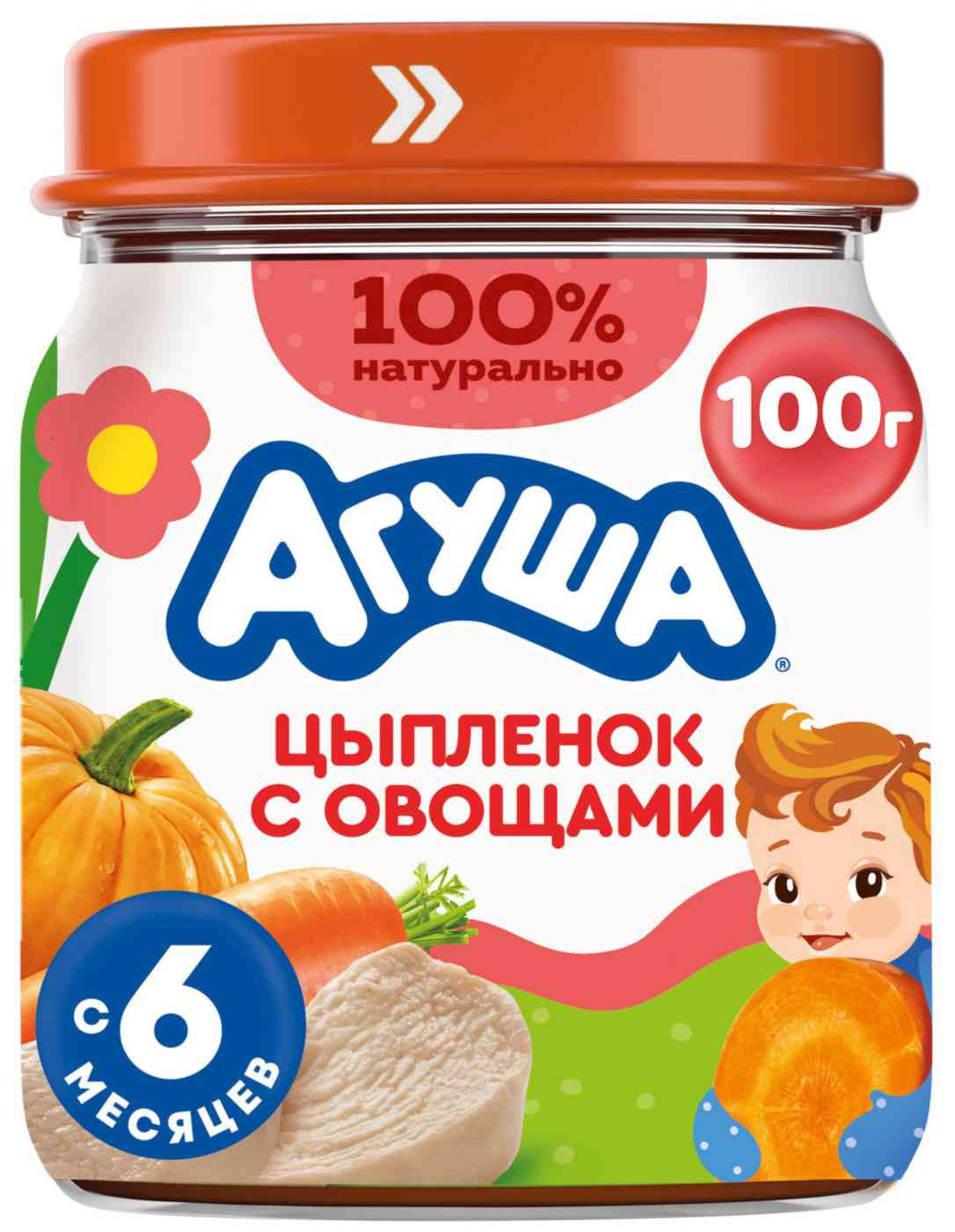 

Пюре Агуша цыпленок-овощи с 6 месяцев