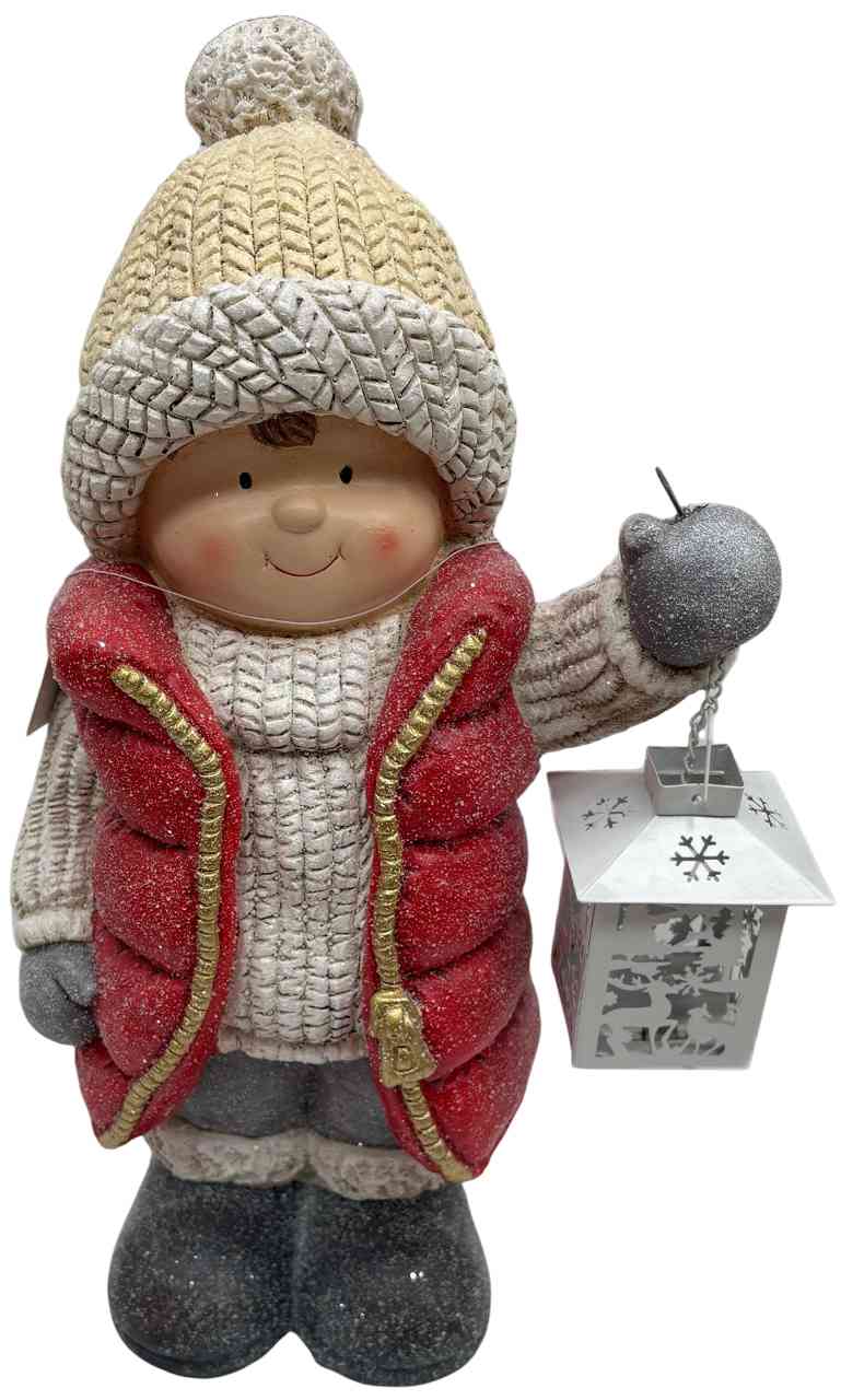 

Фигура новогодняя Мальчик с фонарем