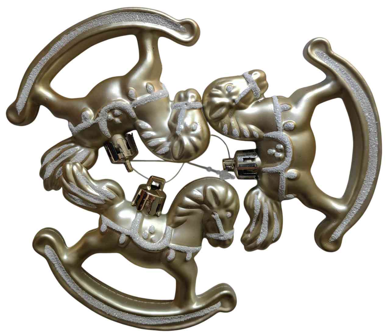 

Набор ёлочных украшений Лошадки золотистые