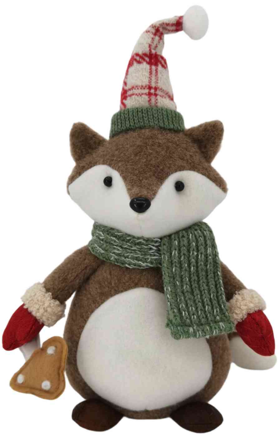 

Фигура новогодняя Лиса в колпаке с шарфом