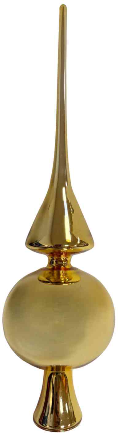 

Верхушка на ёлку Наконечник золотистый, стекло
