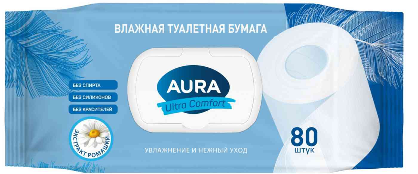 Туалетная бумага влажная Aura 121₽