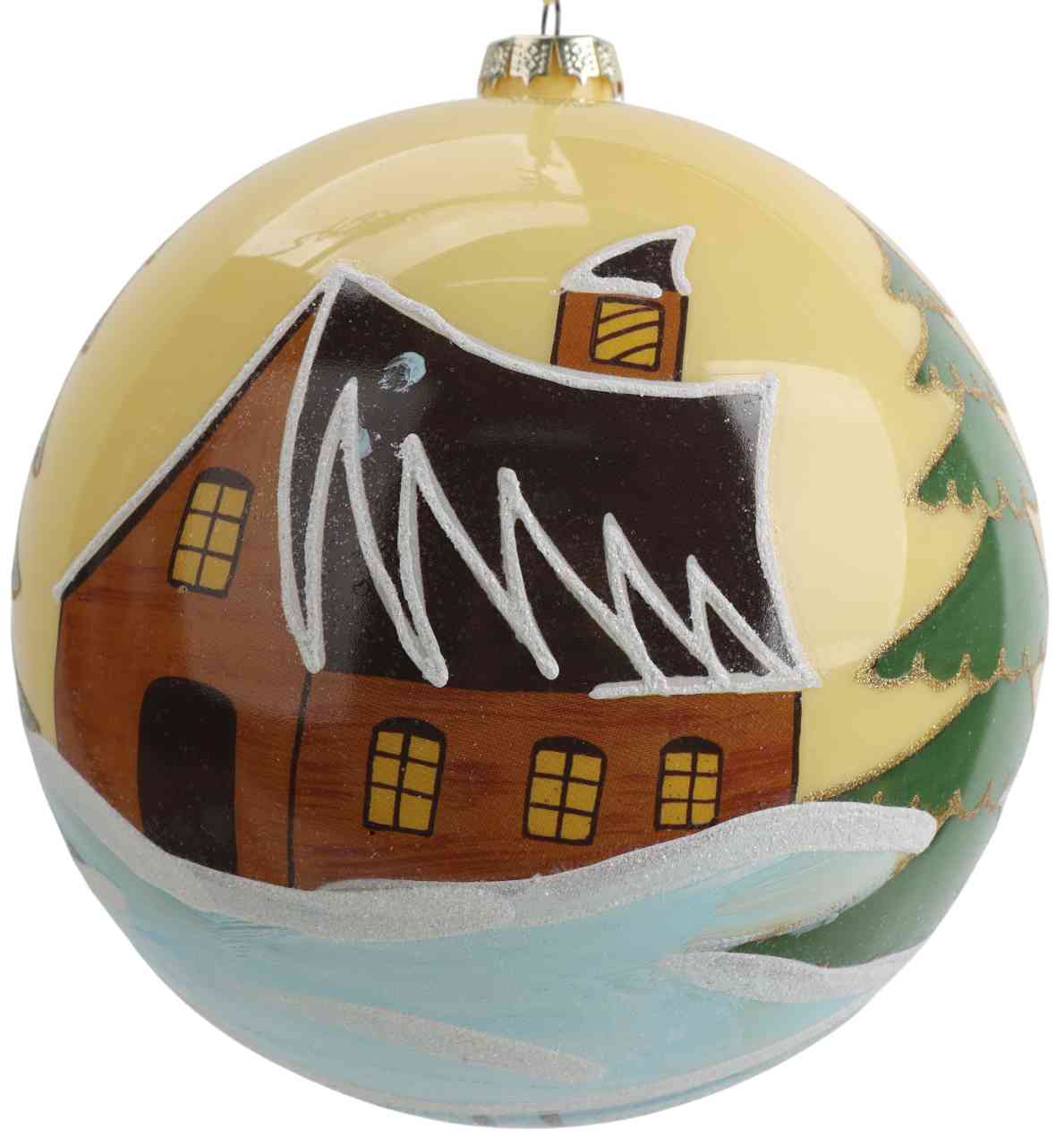 

Ёлочное украшение Шар Дом, стекло