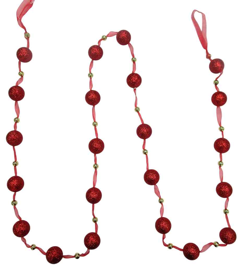

Бусы декоративные новогодние красные
