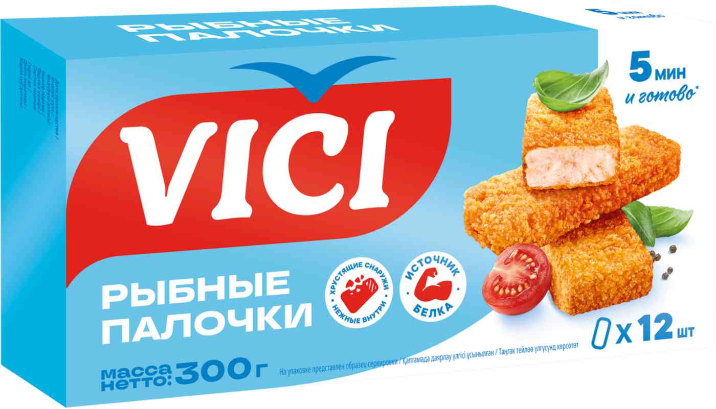 Рыбные палочки Vici в хрустящих сухарях 174₽