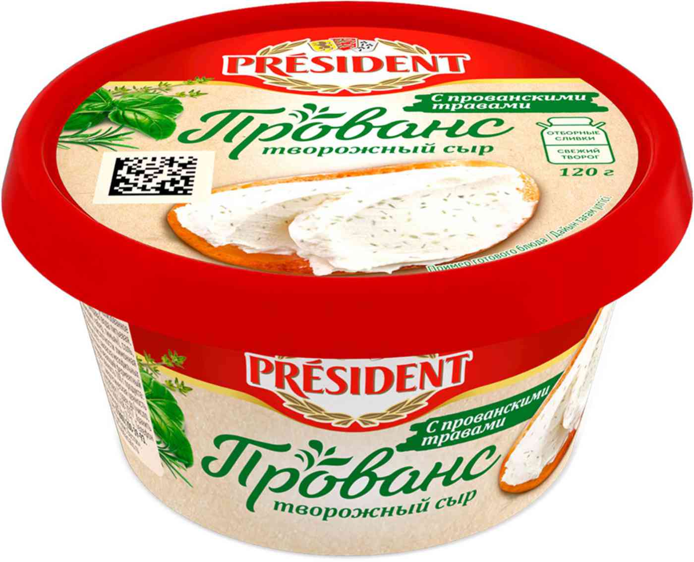 

Сыр творожный President Прованс с прованскими травами 60%