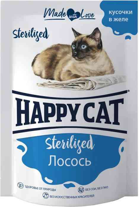 

Влажный корм для стерилизованных кошек Happy Cat