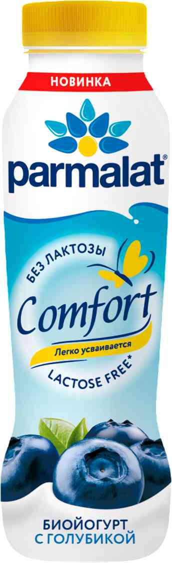 Биойогурт питьевой Parmalat с голубикой безлактозный 1,5%