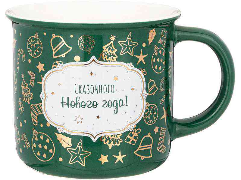 Кружка фарфоровая Winter Story цвет зеленый 730₽