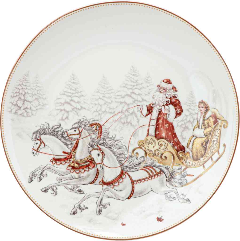 Тарелка закусочная фарфоровая Морозко