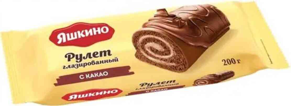 Рулет бисквитный Яшкино с какао глазированный