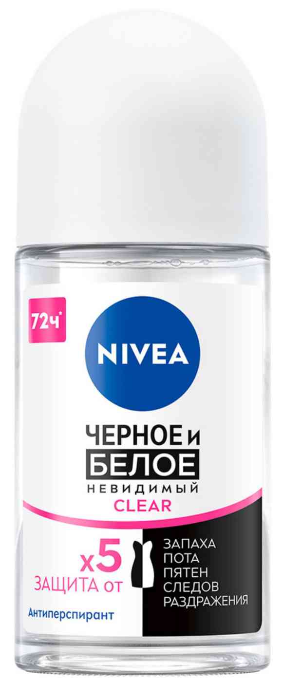 

Антиперспирант ролл NIVEA Черное и белое Невидимый Clear