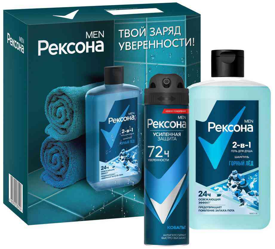 

Подарочный набор Рексона Men Твой заряд уверенности (антиперспирант, гель-шампунь)