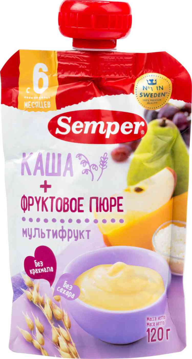 

Каша с фруктовым пюре Semper