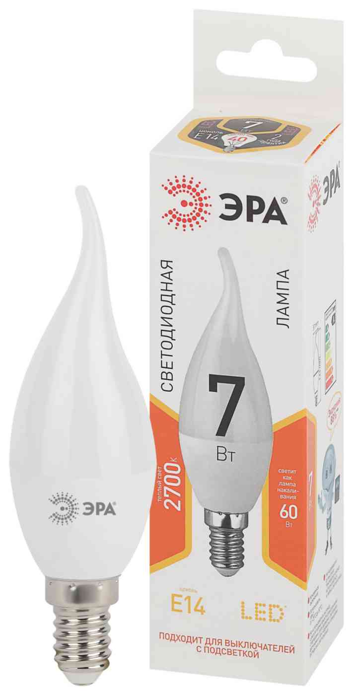 

Лампа светодиодная Эра Е14 тёплый свет, свеча на ветру