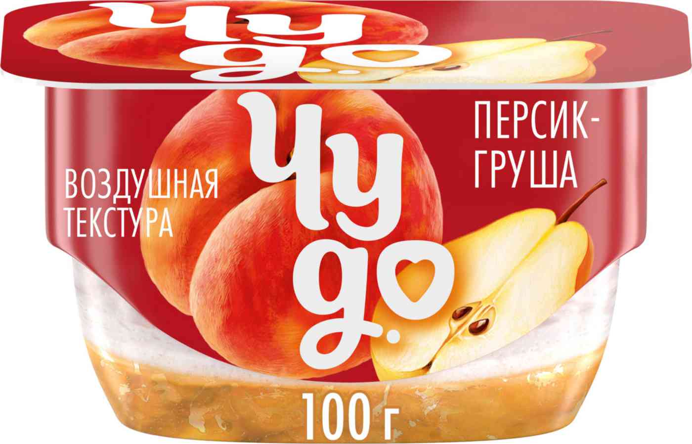 Десерт творожный двухслойный Чудо персик-груша 4,2%
