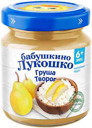 

Пюре Бабушкино Лукошко груша-творог с 6 месяцев