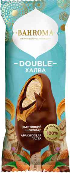 Мороженое пломбир Bahroma Эскимо халва в двойном шоколаде