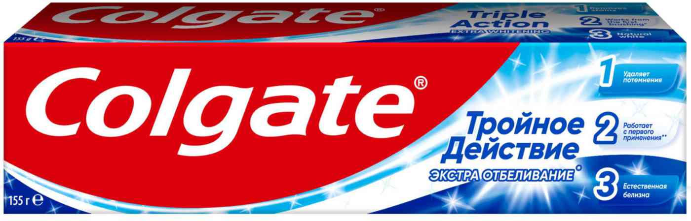 Зубная паста Colgate Тройное действие Экстра отбеливание