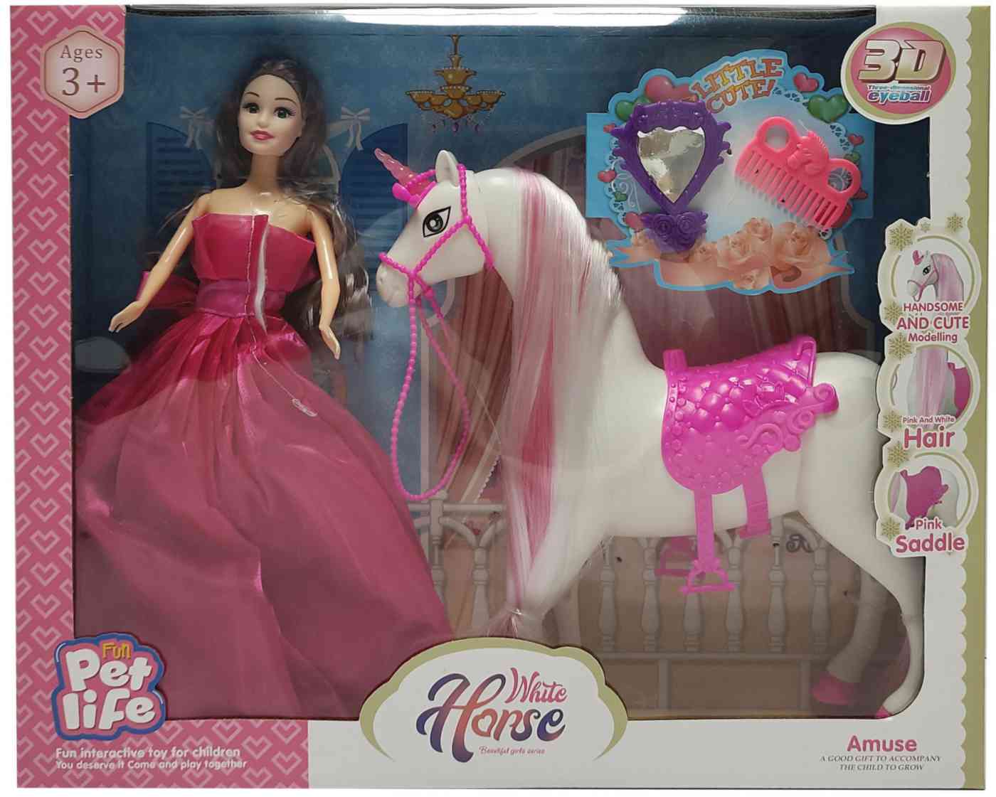 

Игровой набор с куклой и единорогом