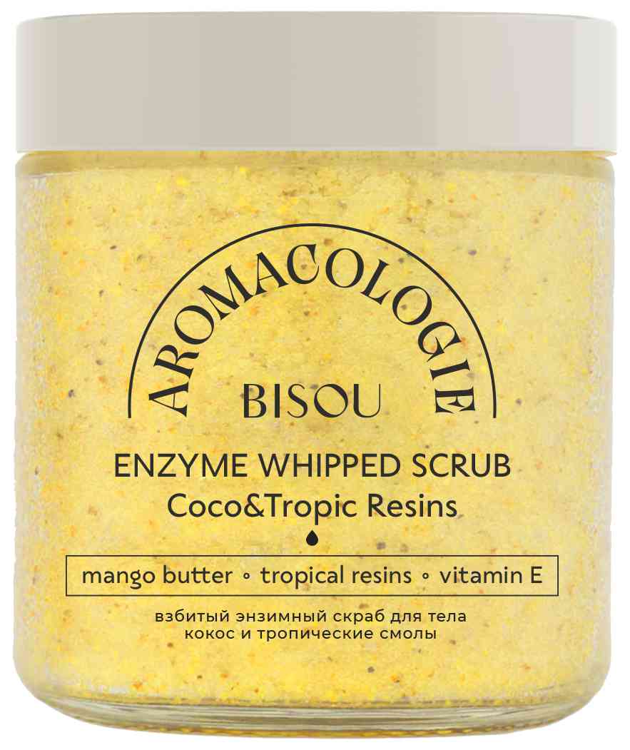 

Скраб для тела энзимный Bisou Aromacologie кокос-тропические смолы