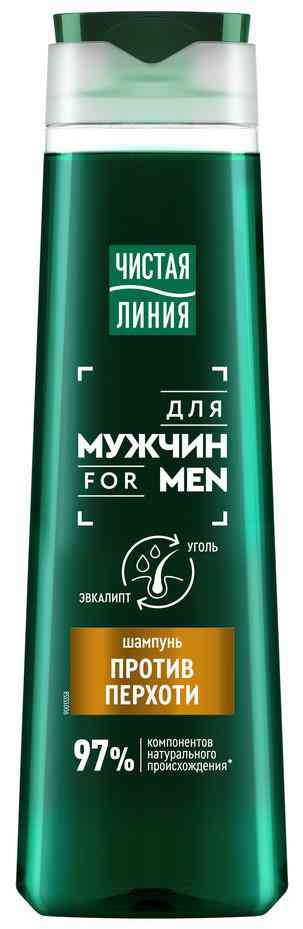 

Шампунь против перхоти Чистая Линия For Men уголь-эвкалипт