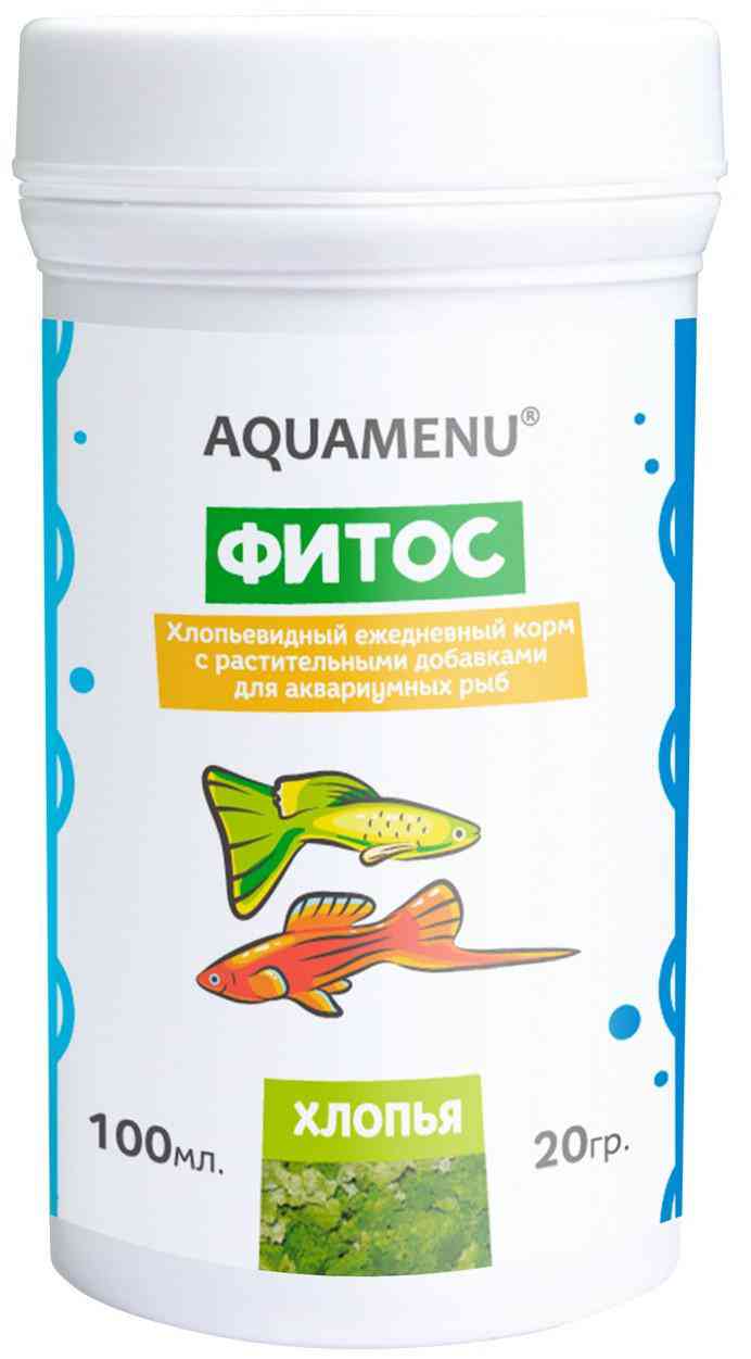 

Корм для аквариумных рыб Aquamenu Фитос хлопья