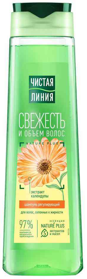 

Шампунь для волос склонных к жирности Чистая Линия Nature Plus свежесть и объем