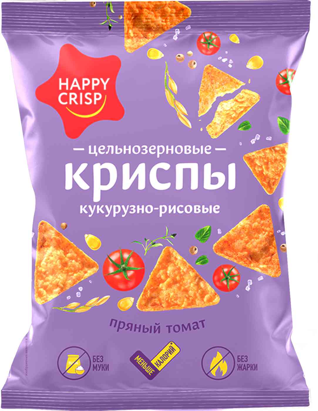 

Чипсы цельнозерновые Happy Crisp