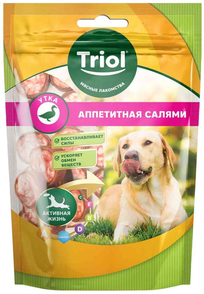Лакомство для собак Triol Аппетитная салями с мясом утки