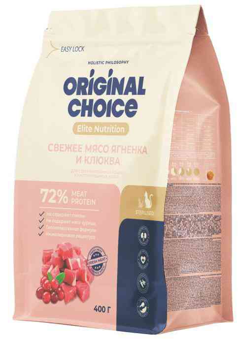 

Сухой корм для стерилизованных кошек Original Choice Elite Nutrition ягненок-клюква