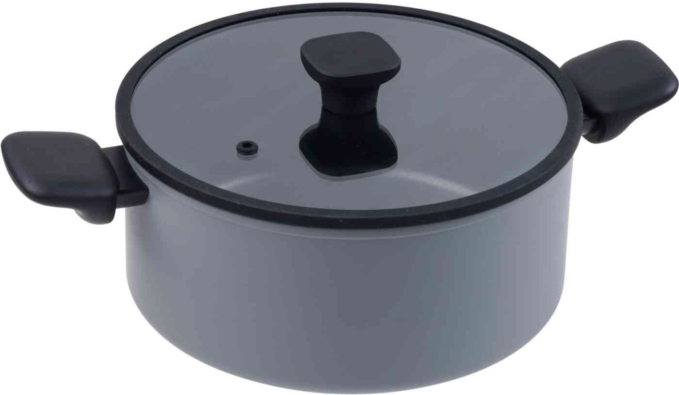 Кастрюля Maxus антипригарная со стеклянной крышкой цвет темно-серый 2120₽
