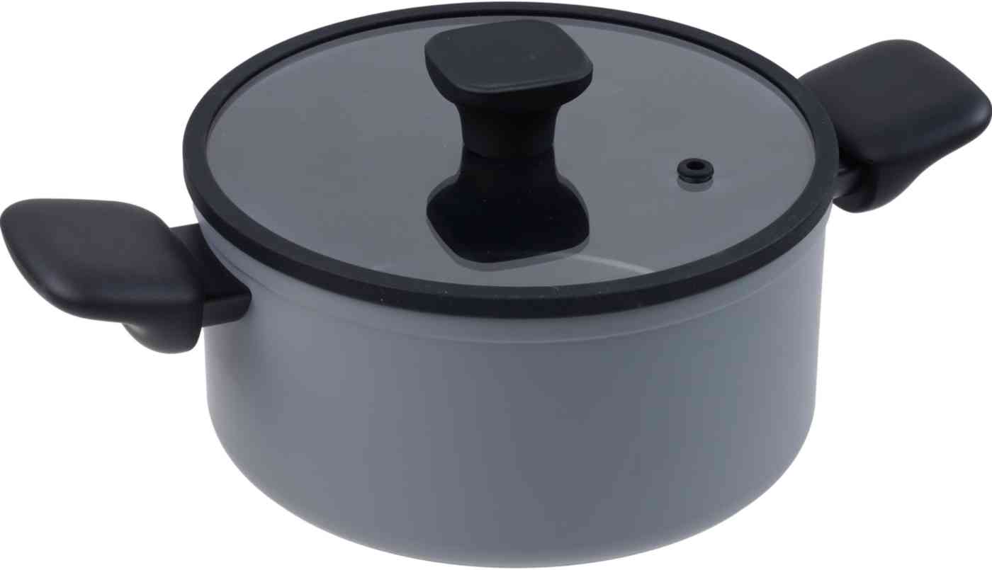 Кастрюля Maxus антипригарная со стеклянной крышкой цвет темно-серый 1730₽